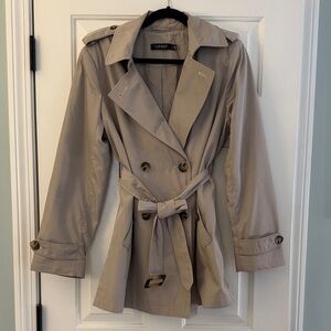 Ralph Lauren Beige Short Belted Trench Coat